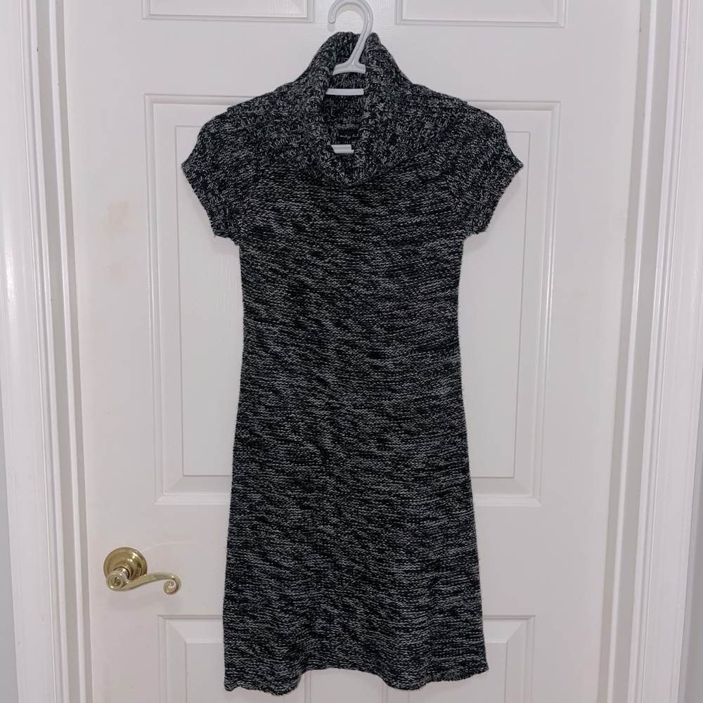 Cowl Neck Sweater Dress Black/Grey Junior’s S by City Triangles